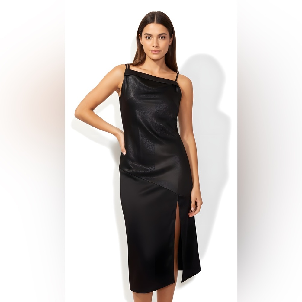 0097 Pinch Asymmetrical Midnight Dress